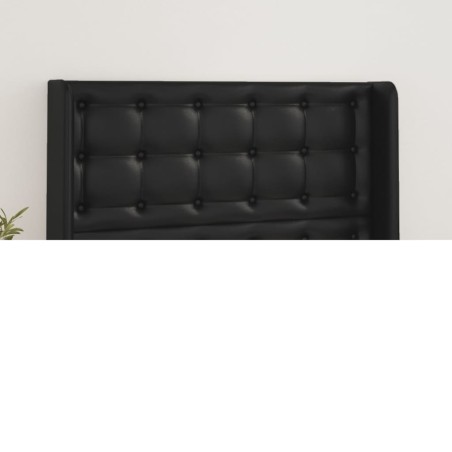 vidaXL Cabecero con orejas de cuero sintético negro 103x16x118/128 cm