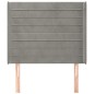 vidaXL Cabecero con orejas de terciopelo gris claro 93x16x118/128 cm