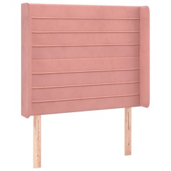 vidaXL Cabecero con orejas de terciopelo rosa 93x16x118/128 cm