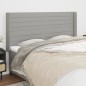 vidaXL Cabecero con orejas de tela gris claro 203x16x118/128 cm vidaXL Cabecero con orejas de tela gris claro 203x16x118/128 cm