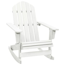 vidaXL Silla mecedora de jardín de madera blanca