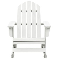 vidaXL Silla mecedora de jardín de madera blanca