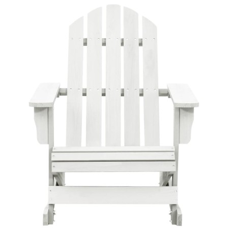 vidaXL Silla mecedora de jardín de madera blanca
