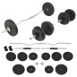 vidaXL Juego de pesas 30 kg barra y mancuernas