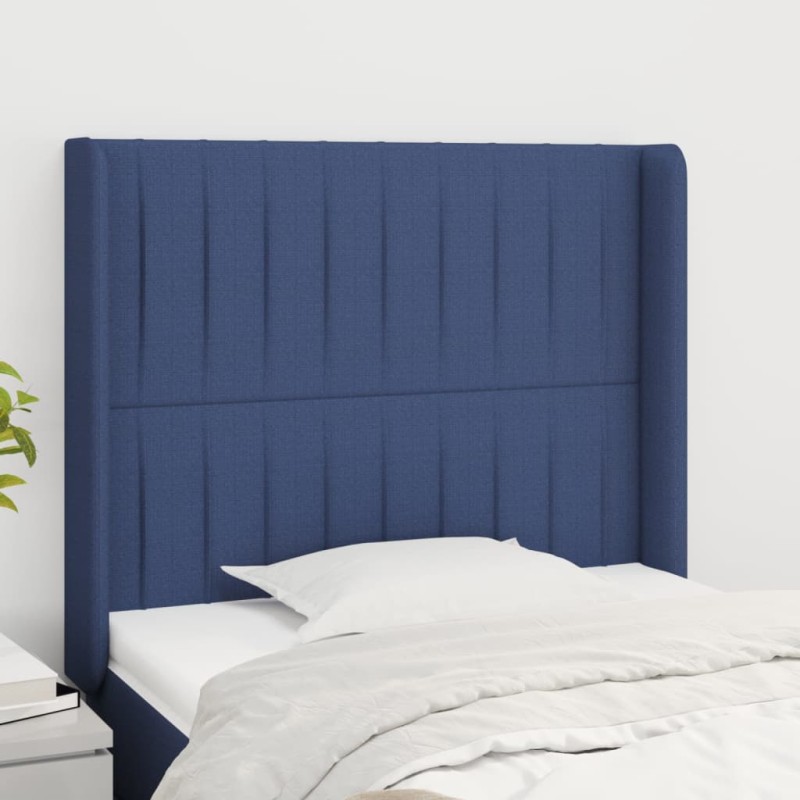vidaXL Cabecero con orejas de tela azul 93x16x118/128 cm vidaXL Cabecero con orejas de tela azul 93x16x118/128 cm