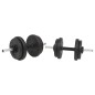 vidaXL Juego de pesas 30 kg barra y mancuernas