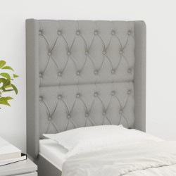 vidaXL Cabecero con orejas de tela gris claro 83x16x118/128 cm