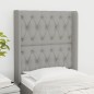 vidaXL Cabecero con orejas de tela gris claro 83x16x118/128 cm vidaXL Cabecero con orejas de tela gris claro 83x16x118/128 cm