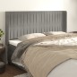 vidaXL Cabecero con orejas de terciopelo gris claro 203x16x118/128 cm