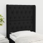 vidaXL Cabecero con orejas de tela negro 83x16x118/128 cm