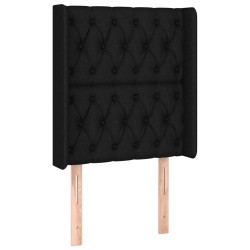 vidaXL Cabecero con orejas de tela negro 83x16x118/128 cm