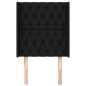 vidaXL Cabecero con orejas de tela negro 83x16x118/128 cm