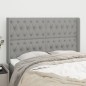 vidaXL Cabecero con orejas de tela gris claro 163x16x118/128 cm