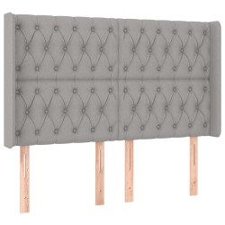 vidaXL Cabecero con orejas de tela gris claro 163x16x118/128 cm