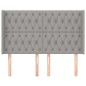 vidaXL Cabecero con orejas de tela gris claro 163x16x118/128 cm