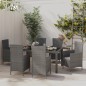 vidaXL Set de comedor de jardín 7 pzas y cojines ratán sintético gris vidaXL Set de comedor de jardín 7 pzas y cojines ratán sintético gris