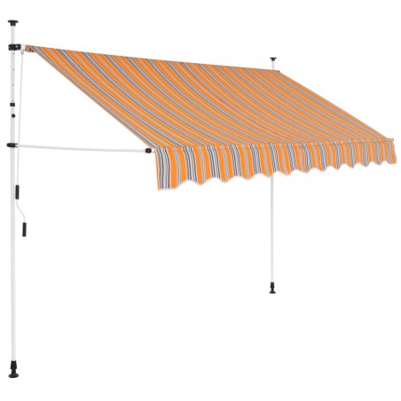 vidaXL Toldo manual retráctil 300 cm amarillo y azul a rayas