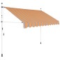 vidaXL Toldo manual retráctil 300 cm amarillo y azul a rayas vidaXL Toldo manual retráctil 300 cm amarillo y azul a rayas