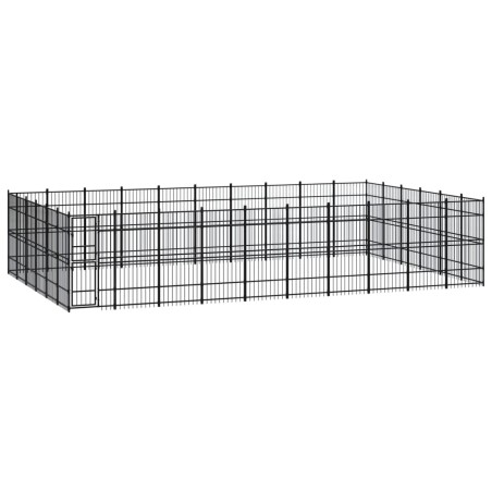 vidaXL Perrera de exterior de acero 55,3 m²