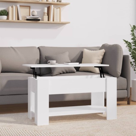 vidaXL Mesa de centro madera contrachapada blanco 101x49x52 cm