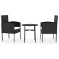 vidaXL Juego de comedor para jardín 3 piezas ratán sintético negro vidaXL Juego de comedor para jardín 3 piezas ratán sintético negro