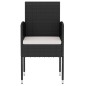 vidaXL Juego de comedor para jardín 3 piezas ratán sintético negro vidaXL Juego de comedor para jardín 3 piezas ratán sintético negro