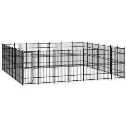 vidaXL Perrera de exterior de acero 45,16 m²