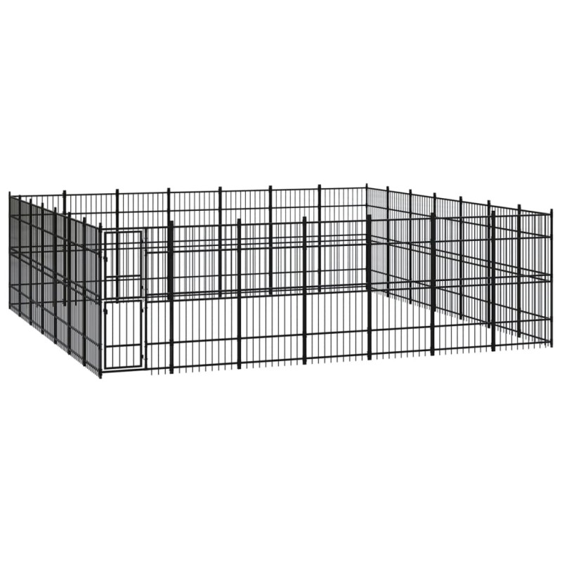 vidaXL Perrera de exterior de acero 45,16 m²