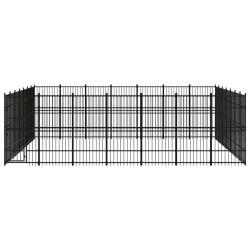 vidaXL Perrera de exterior de acero 45,16 m²