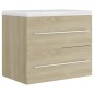 vidaXL Mueble con lavabo madera de ingeniería roble Sonoma vidaXL Mueble con lavabo madera de ingeniería roble Sonoma