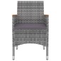 vidaXL Set comedor de jardín 5 pzas y cojines ratán sintético y vidrio