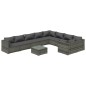 vidaXL Set de muebles de jardín 10 pzas y cojines ratán sintético gris vidaXL Set de muebles de jardín 10 pzas y cojines ratán sintético gris