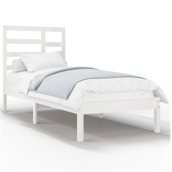 vidaXL Estructura de cama individual madera maciza blanco 90x190 cm