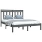 vidaXL Estructura de cama de madera maciza gris 140x190 cm