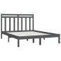 vidaXL Estructura de cama de madera maciza gris 140x190 cm