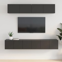 vidaXL Set de muebles para TV 5 piezas madera contrachapada negro
