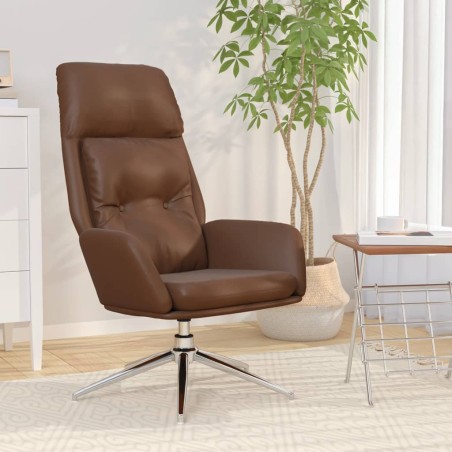 vidaXL Sillón de relax de cuero auténtico marrón