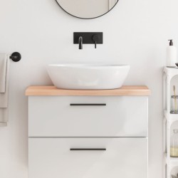 vidaXL Encimera de baño madera maciza sin tratar 80x30x(2-4) cm