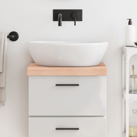 vidaXL Encimera de baño madera maciza sin tratar 40x30x(2-6) cm