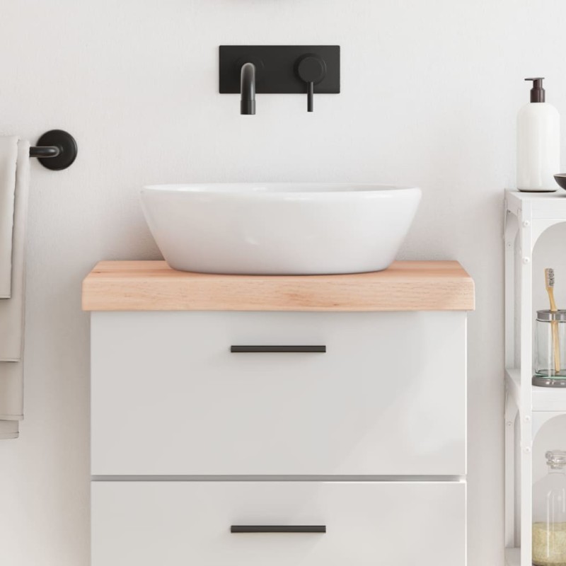 vidaXL Encimera de baño madera maciza sin tratar 60x30x(2-6) cm vidaXL Encimera de baño madera maciza sin tratar 60x30x(2-6) cm