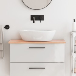 vidaXL Encimera de baño madera maciza tratada marrón claro 80x40x2 cm