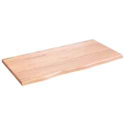 vidaXL Encimera de baño madera maciza tratada marrón claro 80x40x2 cm