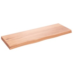 vidaXL Encimera baño madera maciza tratada marrón claro 80x30x(2-4) cm