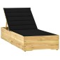 vidaXL Tumbona con cojín negro madera de pino impregnada vidaXL Tumbona con cojín negro madera de pino impregnada