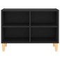 vidaXL Mueble de TV con patas de madera maciza negro 69,5x30x50 cm