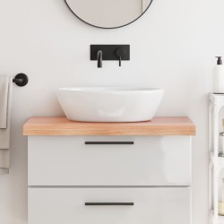 vidaXL Encimera baño madera maciza tratada marrón claro 80x50x(2-6) cm