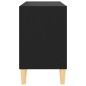 vidaXL Mueble de TV con patas de madera maciza negro 69,5x30x50 cm