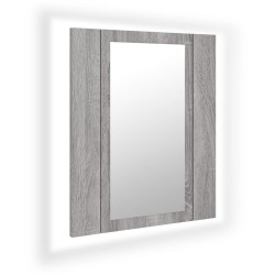 vidaXL Armario de baño con espejo LED madera gris Sonoma 40x12x45 cm