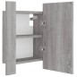 vidaXL Armario de baño con espejo LED madera gris Sonoma 40x12x45 cm