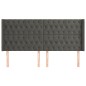 vidaXL Cabecero con orejas de terciopelo gris oscuro 203x16x118/128 cm
